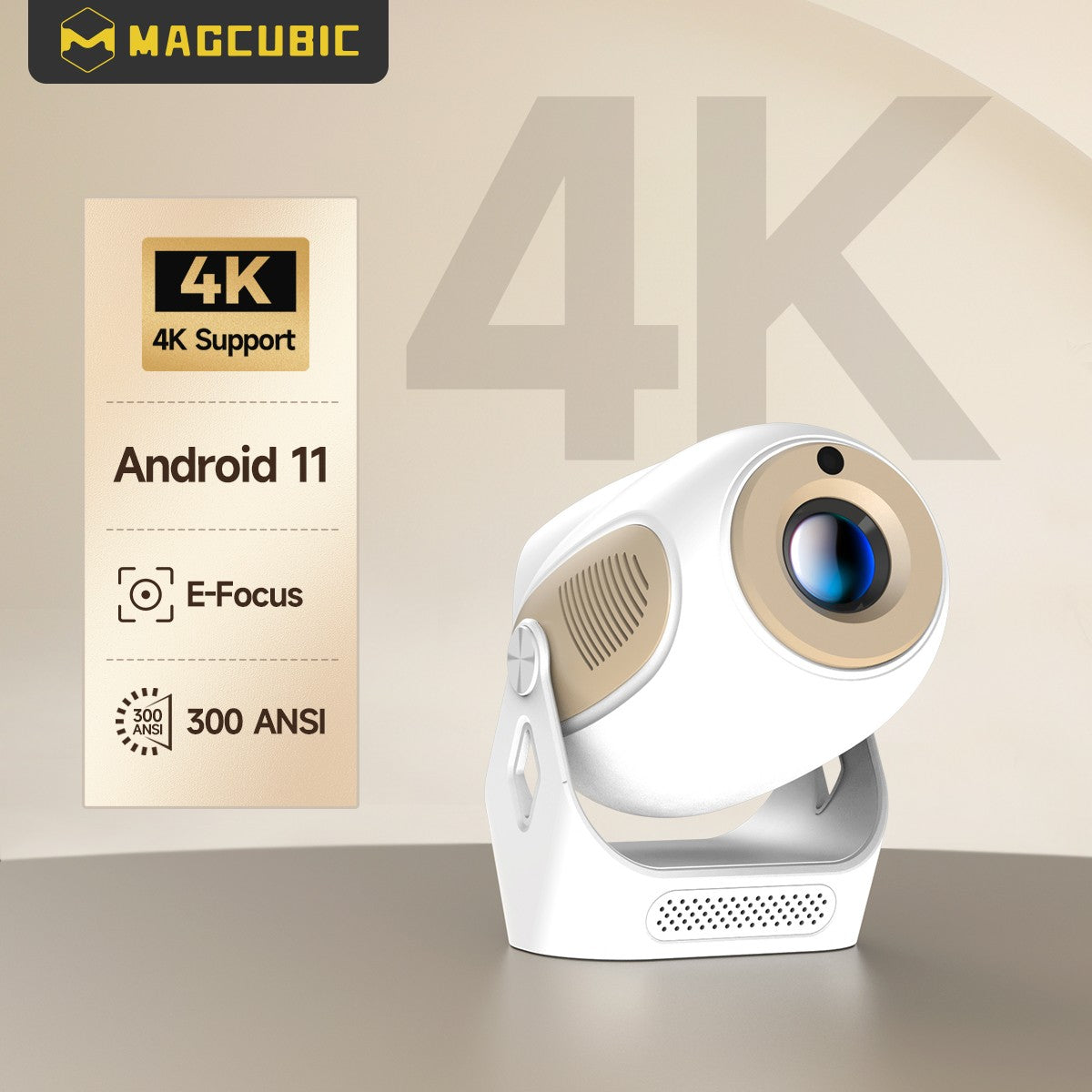 Magcubic HY300 X Projector Electric Focus 4K HD 300ANSI Allwinner H713 90° Flexible BT5.0 Home Cinema Outdoor portable Projector
