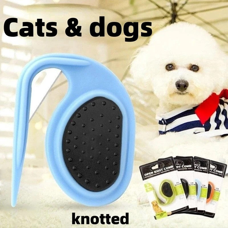 Pet Knot Open Comb Hair Cutter Hair Fur Shedding Grooming Trimmer Anti-slip Stainless Steel Hair Remover Tools Puppy Accessories