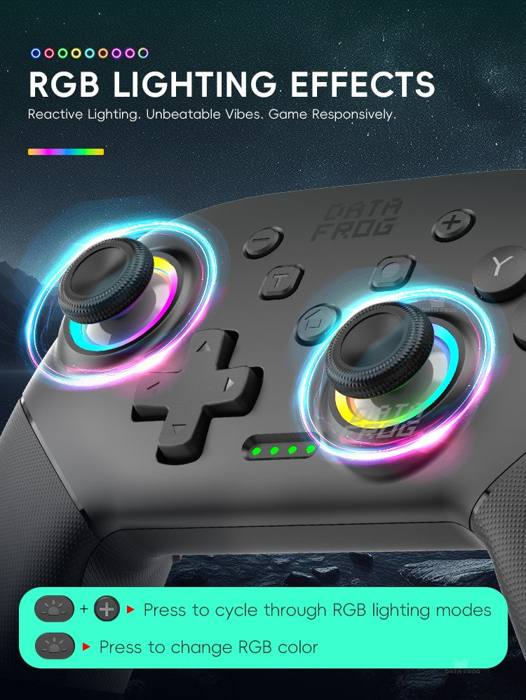 DATA FROG 2Pcs Wireless Pro Controller For Switch OLED/Switch Lite PC Gaming Gamepad Six Axis Gyro Dual Shock Turbo Function Gam