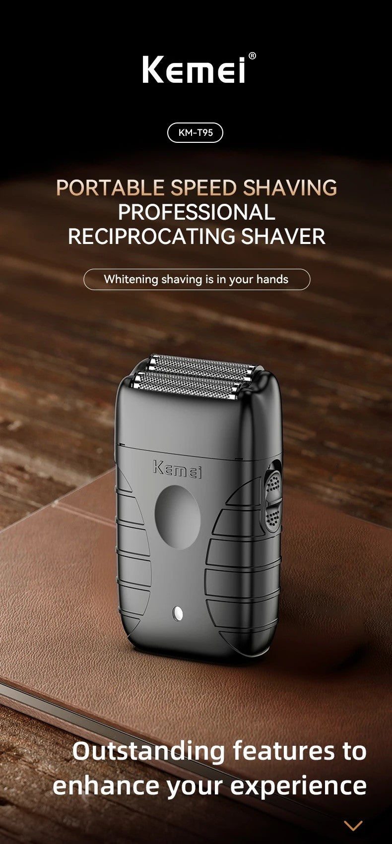 Kemei 2299 2296 T95 Professional Hair Clipper Cordless Trimmer Electric Foil Shaver Men Rechargeable Finish Hair Cutting Machine