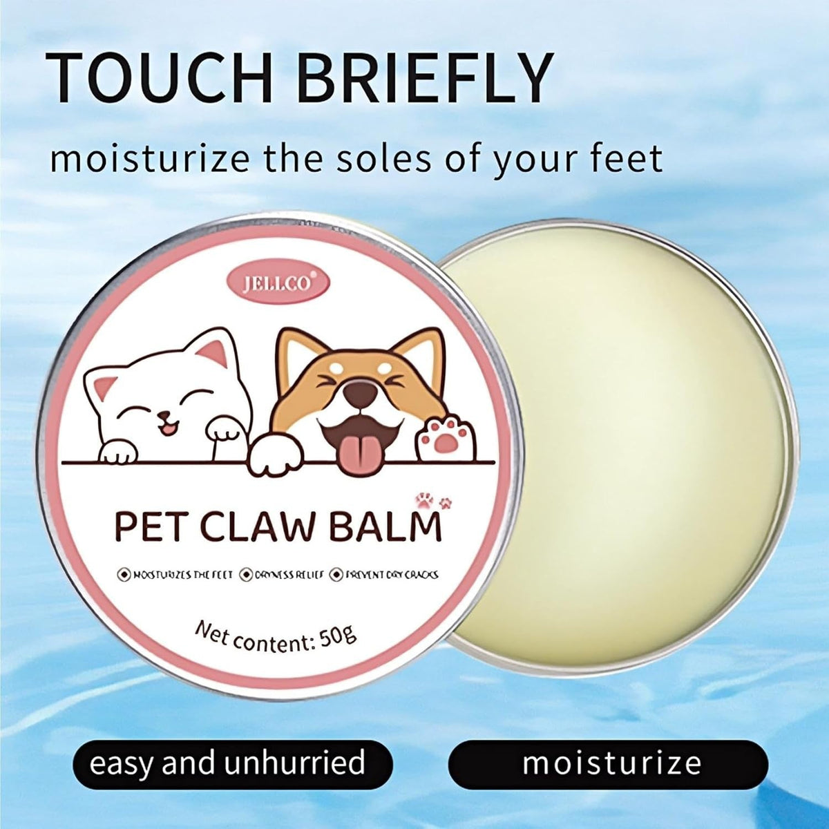 50g Pet Foot Moisturizing Cream Paw Balm for Cat Dog Natural Plant Pet Nose Protector Paw Autumn Winter Care Foot Moisturizer