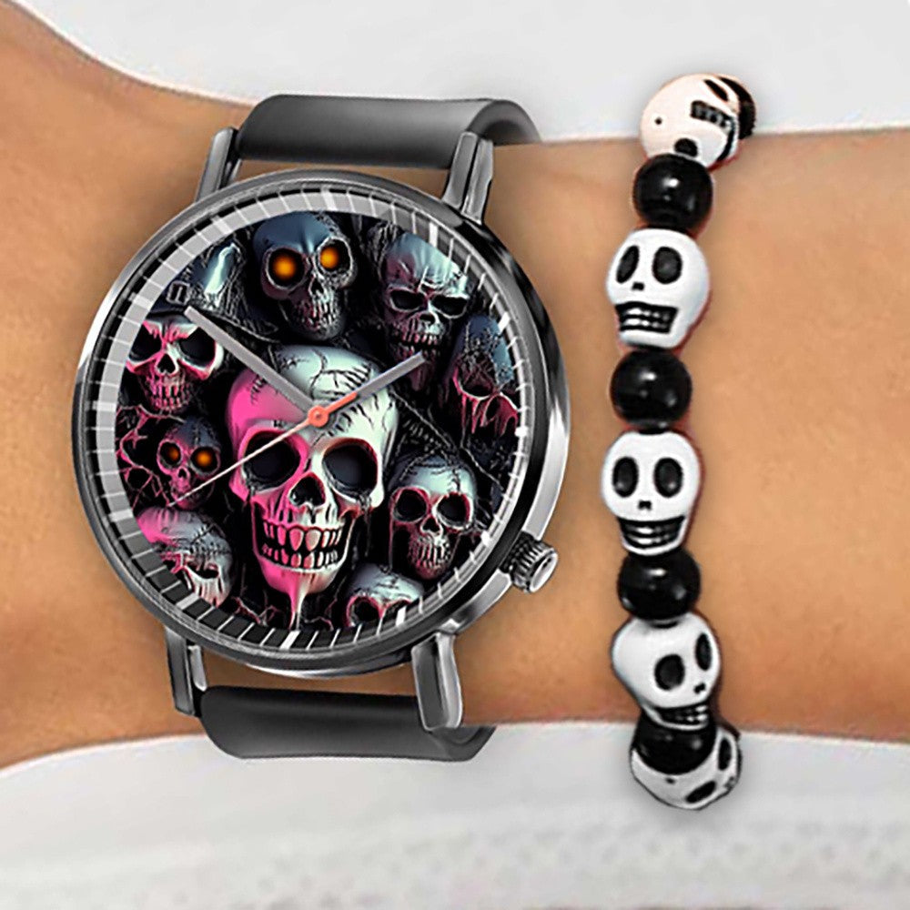 Fashion Pumpkin Design Men's and Women's Quartz Watch Casual Black Silicone Halloween Gift Fashion Women's Wristwatch