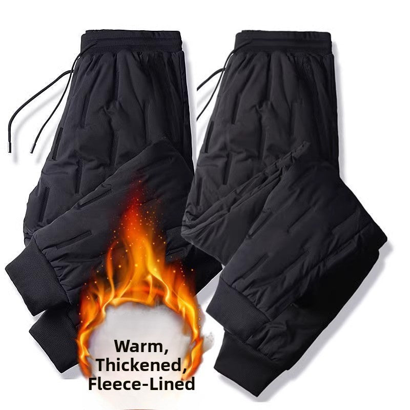 Men's Winter Thiened Fce Warm Casual Pants Windproof Outdoor Sports Wear Resistant to Dirt down Cotton Trousers