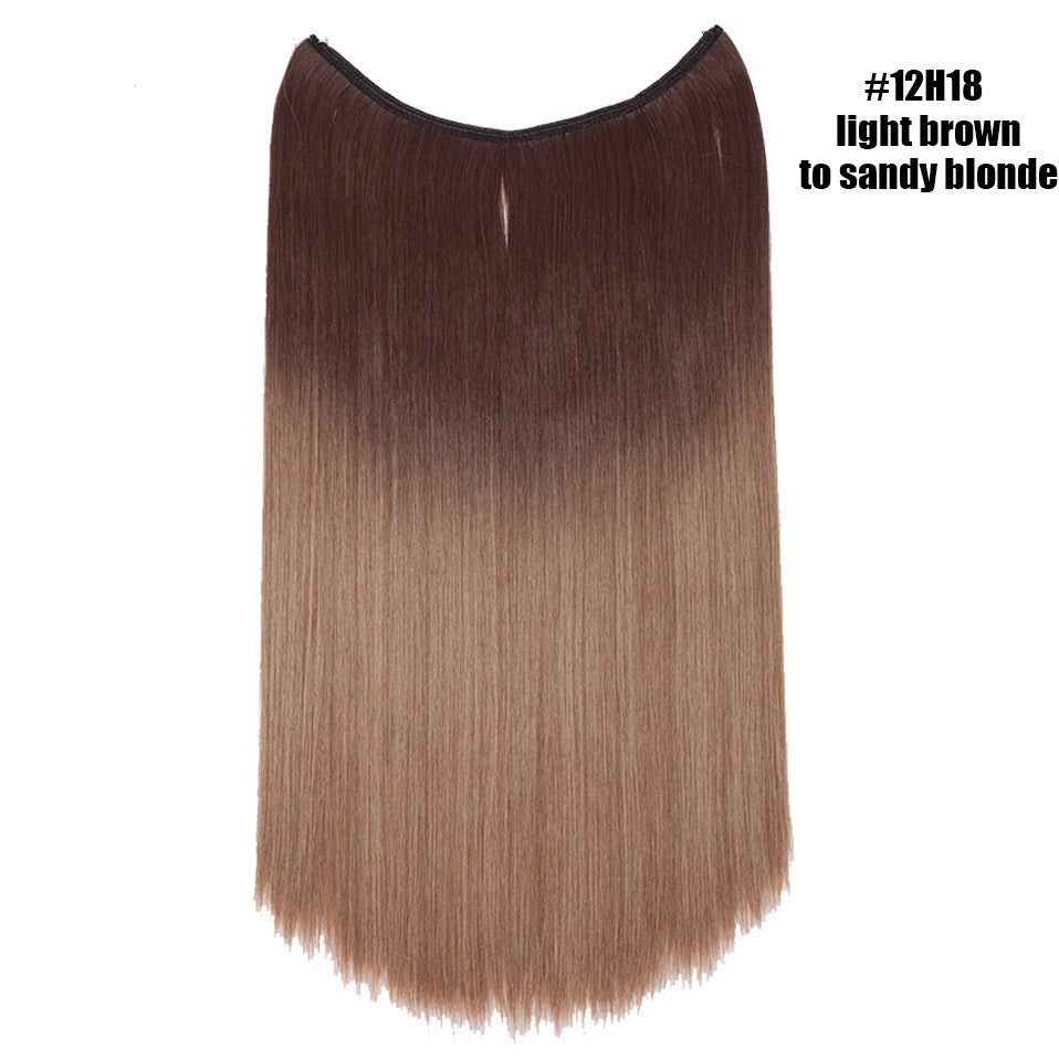BENEHAIR Synthetic Invisible Wire No Clips In Hair Extensions Secret Fish Line Hairpieces Hair Extensions Fake Hair For Women