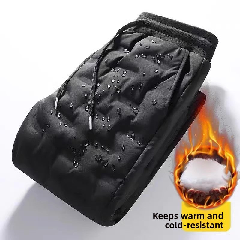 Men's Winter Thiened Fce Warm Casual Pants Windproof Outdoor Sports Wear Resistant to Dirt down Cotton Trousers