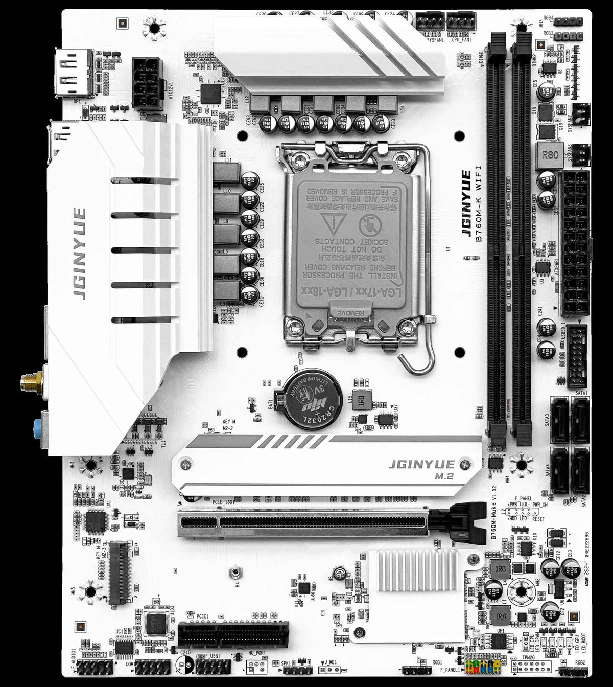 JGINYUE B760M-K WIFI motherboard M-ATX LGA1700 DDR4 supports 12/13/14th cpus For 12400F/12600KF/14600KF GAMING Video officelogy