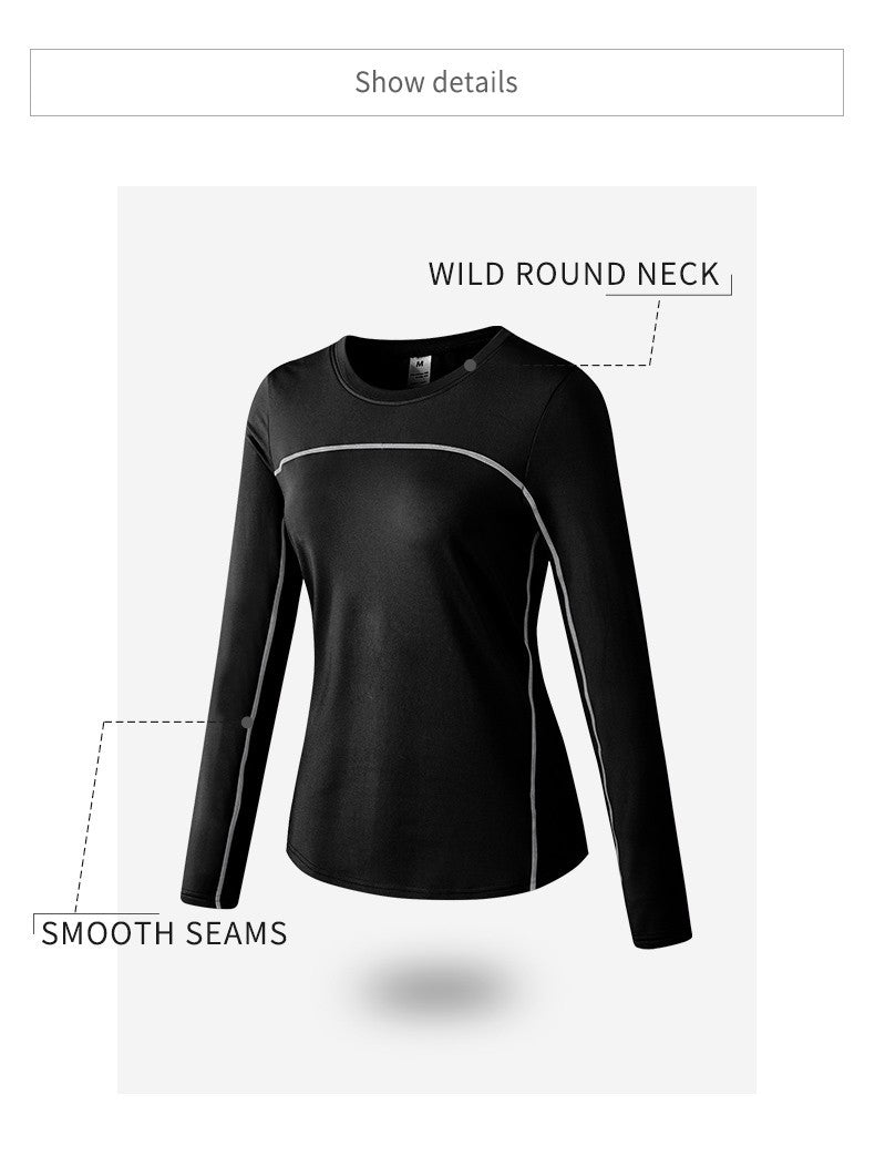 Women's Autumn Winter keep Warm long-sleeved Fitness Running Sports Training Top Slim Quick Dry Stretch Gym Top female Yoga tops