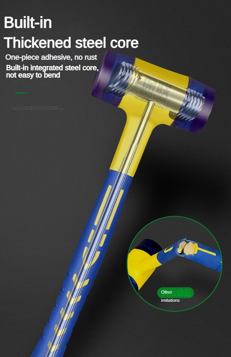Detachable Insulated Double-Headed Installation Hammer 25mm-45mm Rubber Handle Soft Grip Hammer for Installation Work