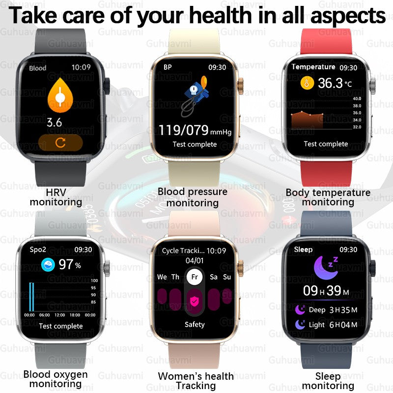 2025New NFC Smat Watch Women 1.85-inch Blood Pressure Heart Rate Bluetooth Call Female Health Smarwatches Ladies For Android IOS
