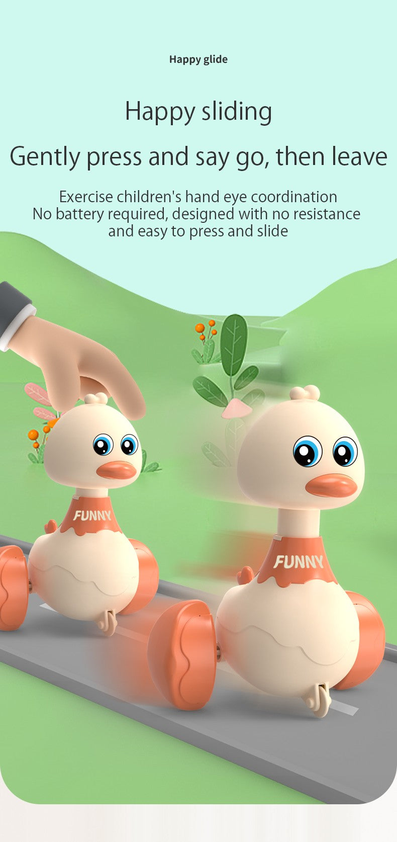 Baby Climb Toy Inertia Pull Back Cars Swing Duck Toy Cartoon Press Vehicles Glide Early Education Toys for Toddlers Boys Girls