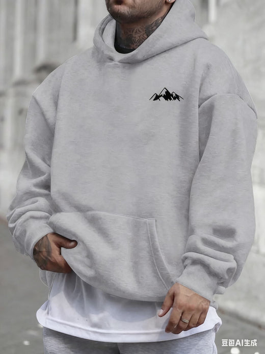Men's Casual Pink Hoodie Fashionable Pattern Long Sleeve Regular Fit Casual Wear Hoodie Front Blended Hoodie