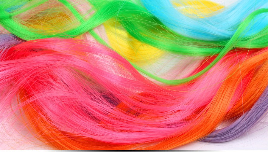 Synthetic Rainbow Wavy Hair Extensions Long Hair Extensions One Single Clip In Wigs Colorful Synthetic Fiber False Fake Hair 20";;VERDADEIRO;;"Q33,20inches