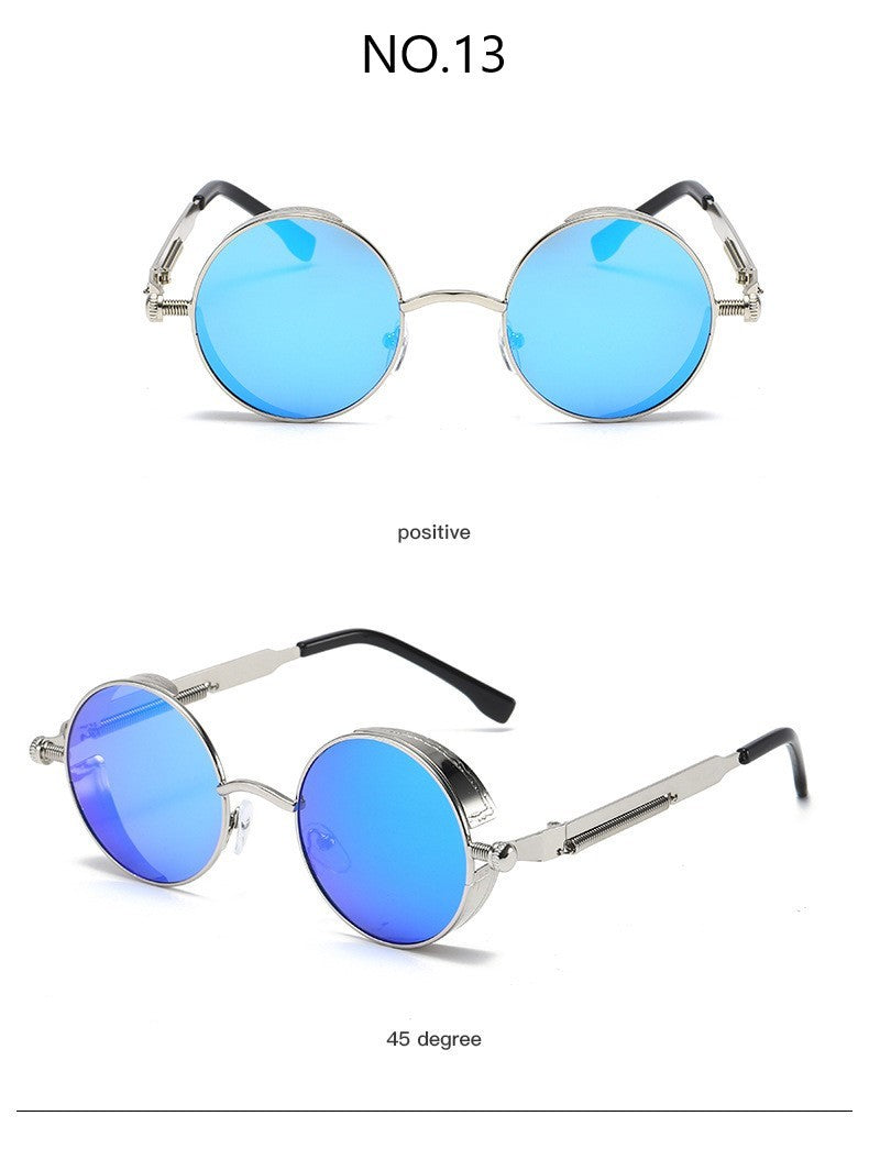 Metal Steampunk Sunglasses Men Women Fashion Round Glasses Brand Designer Vintage Sun Glasses High Quality Oculos de sol UV400