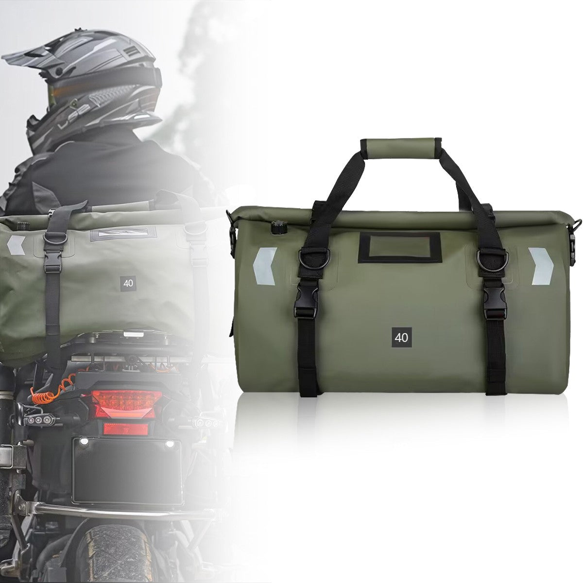 Universal Motorcycle Waterproof Tail Bags Back Seat Bags Cycling Camping Travel Bag Motorbike Scooter Sport Luggage Pack 66L 40L
