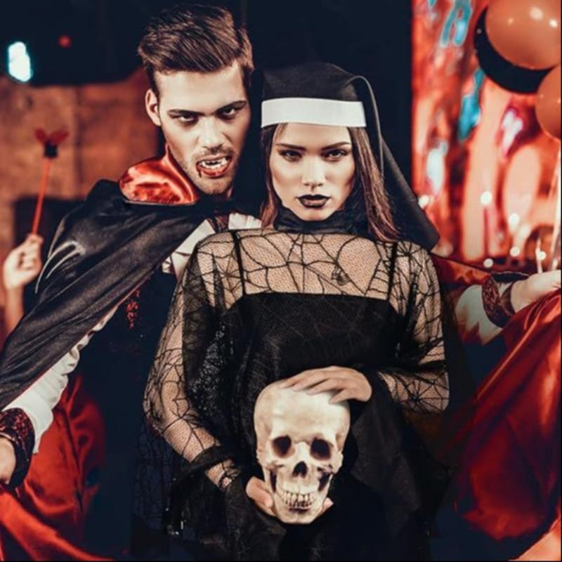 1 piece of Halloween spider web bat cape for adults and children, European style, black festive costume, knitted clothing