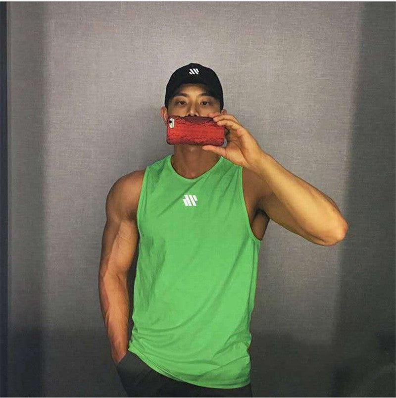 2025 Mens fitness gyms Tank top men Fitness sleeveless shirt Male mesh breathable Sports vest Undershirt Gyms Running vest men