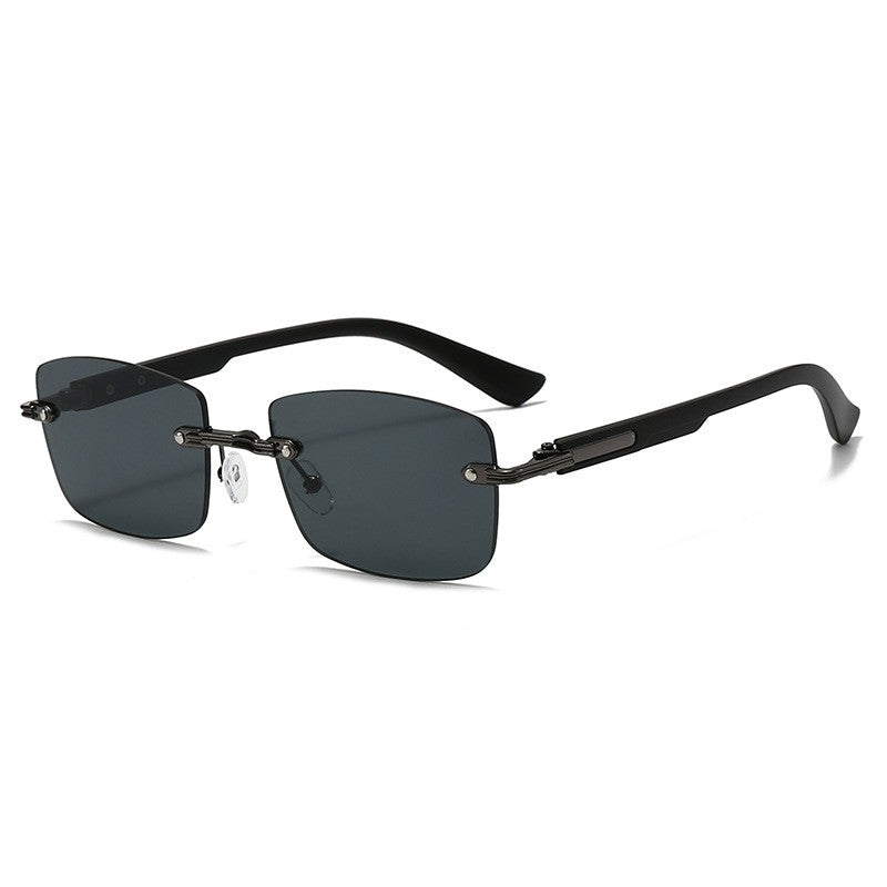 Vintage Frameless Sunglasses for Women Men Rectangle Sun Glasses Female Oval Eyewear Oculos De Sol for Male Female Eyeglasses