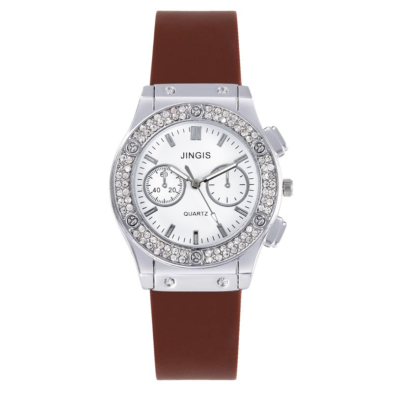 New Women Watches Fashion Silicone Quartz Watch All-Match Men's and Women's Same Diamond Watch Neutral Watch Alloy Student Watch