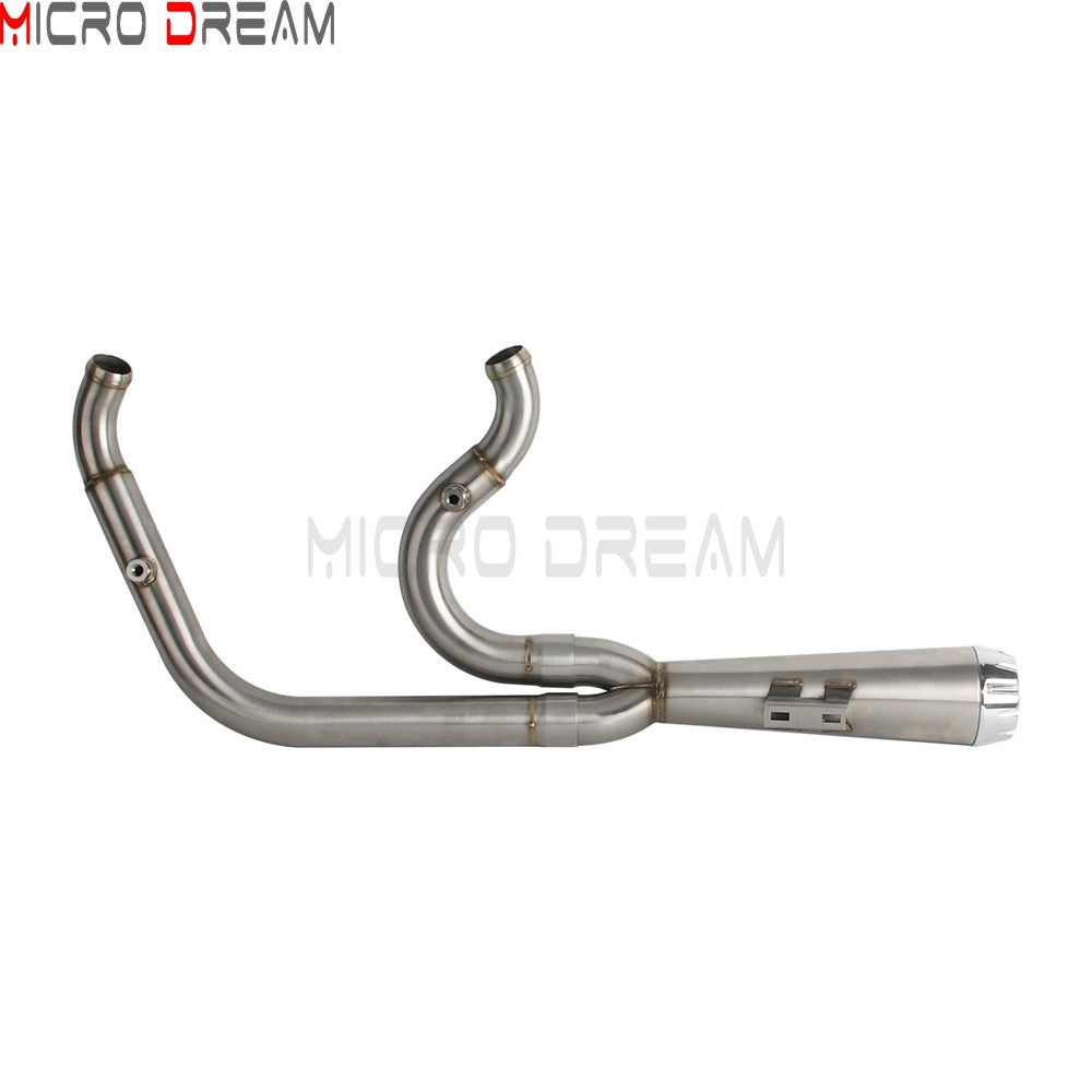 2-in-1 Stainless Steel Motorcycle Exhaust Muffler 1 3/4" to 2" Exhaust Pipes For Harley Low Rider ST Fat Bob FXFB FXFBS 2018-Up