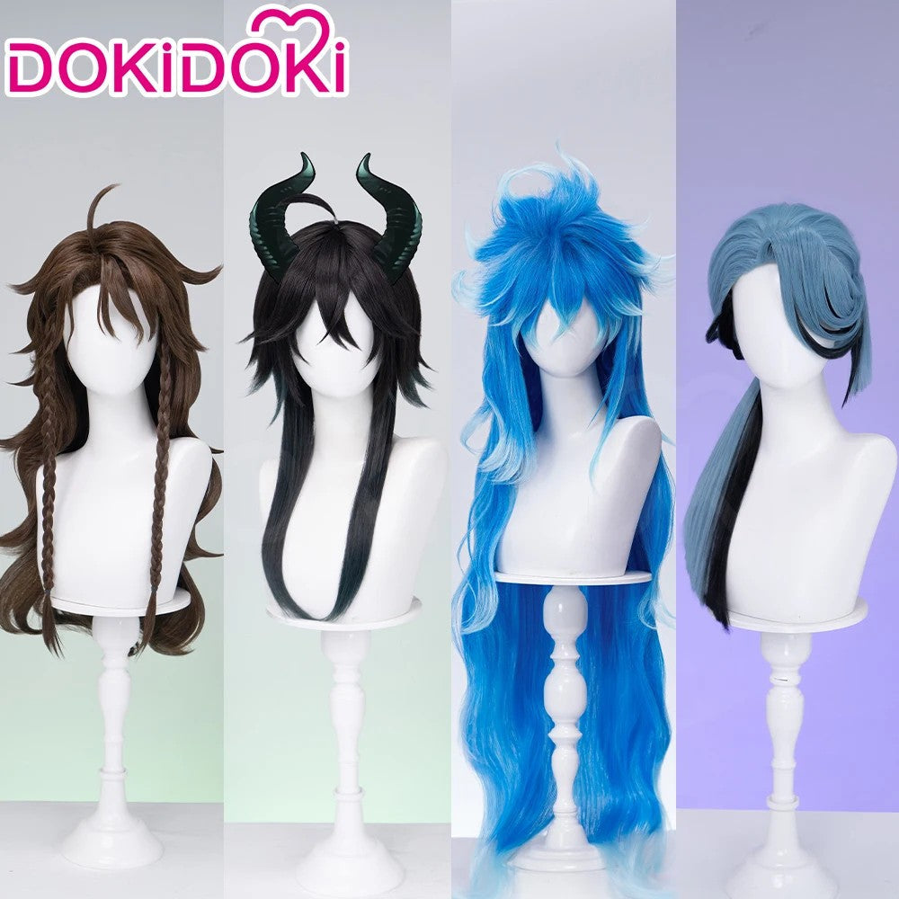 ?Ready for Ship?Idia Malleus Leona Vil Crowley Wig Game Cosplay DokiDoki Men 120cm Long Hair Fiber Idia Halloween Free Wig Cap