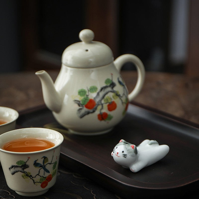 Ceramic Cat Shape Chopsticks Rack Kitchen Tableware Holder Stand Spoon Fork Pillow Storage Rack