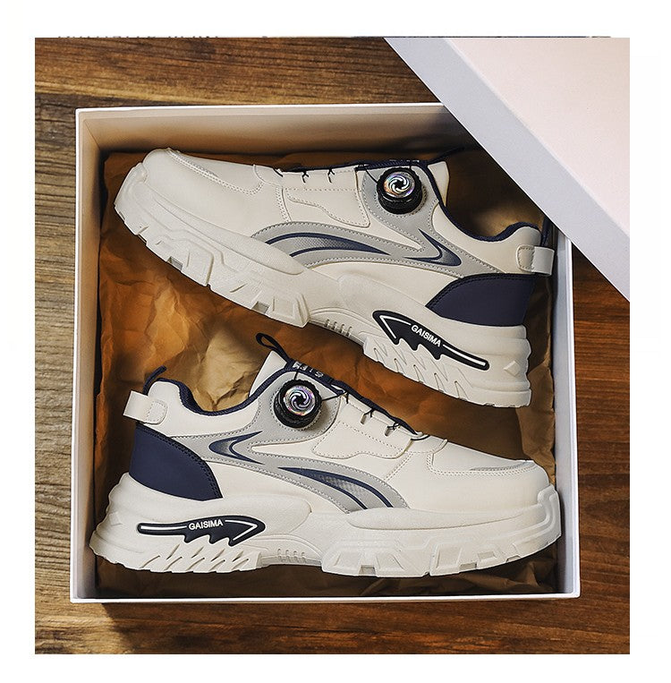 Autumn New Men's Sneakers Versatile High-Top Trendy Thick-Soled Running Shoes Casual Fashion Shoes Suitable for Outdoor Sports