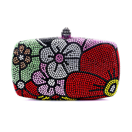 Women Multi Flower Rhinestone Clutches Luxury Diamond Wedding Purse Crystal Dinner Handbags Designer Party Stones Minaudere Bags