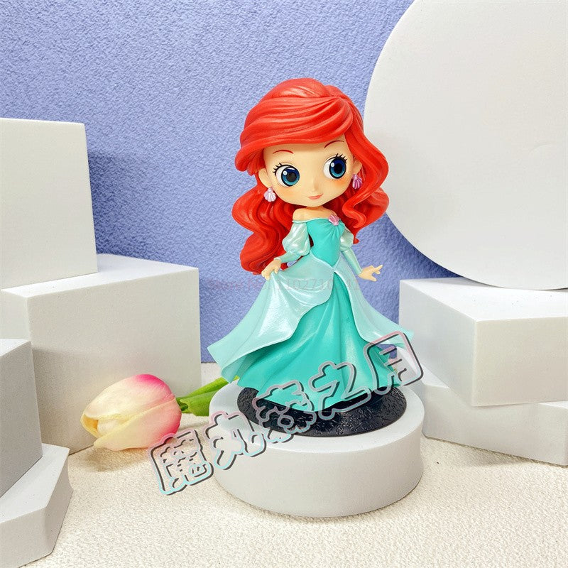 Bandai Disney The Little Mermaid Anime Qposket Characters Ariel Glitter Line Action Figure Collectible Model Toys Birthday Gift