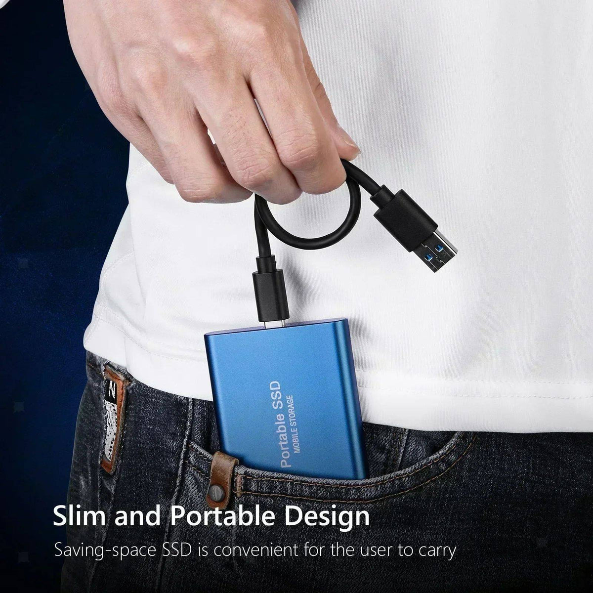High Speed Portable SSD External Hard Drive 4TB USB3.1 Interface Hard Disk Solid State Drive Mass Storage Device for Laptop/PC