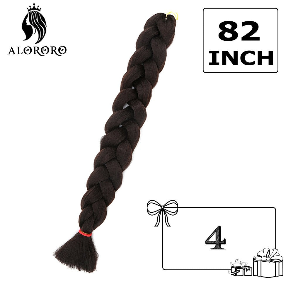 Alororo Synthetic Jumbo Braid Hair 82 Inch African Fake Hair High Temperature Fiber Puple Red Braiding Hair Extensions for Women