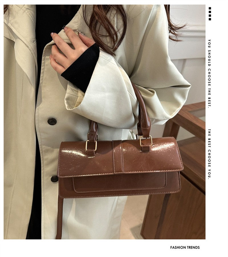 High Quality PU Leather Handbag Purse Women's Bag Solid Color Shoulder Crossbody Bags Lady Messenger Small Tote for Women Girls