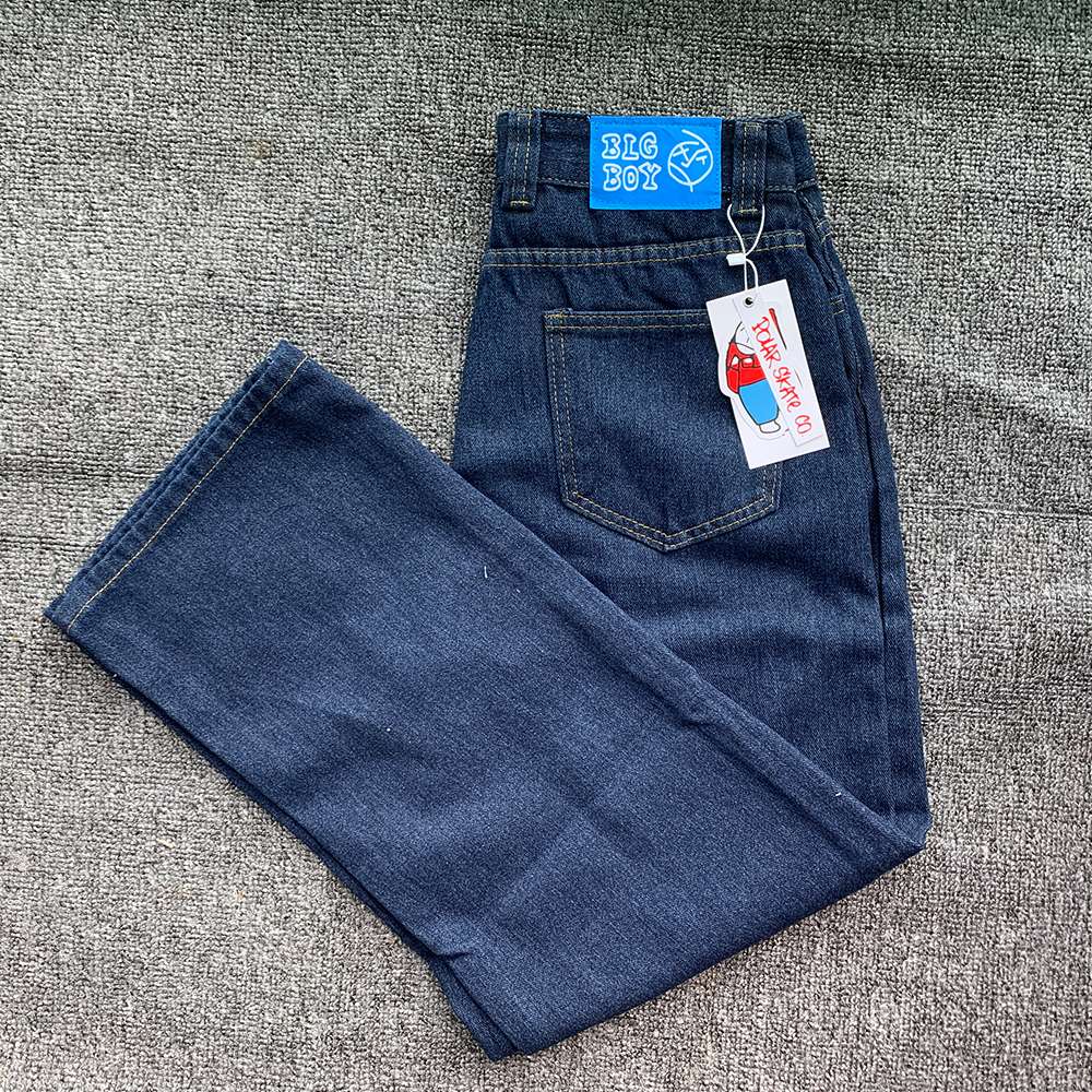 Y2K Embroidery Baggy Boy Jeans Women Streetwear Gothic Cartoon Blue Straight Jeans Retro Punk Rock High Waist Denim Trousers