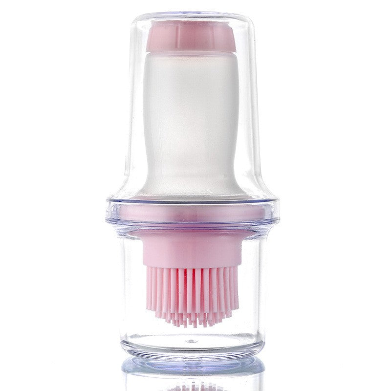 Silicone Pressing Oil Bottle Brush with Lid Baking Sauce Bottle Salad Dressing Bottle Barbecue Sauce Brush Oil Brush Tool