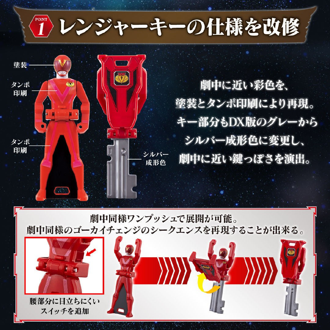 Bandai Authentic Kaizoku Sentai Gokaiger Me Ranger Key 35 Crimson Key Set Pb Limited - Non-Brand-New Birthday Gift Toys