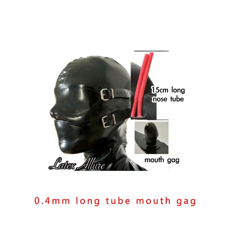 Latex Catsuit Sexy Fetish Hoods 100% Natural Latex Materials with Back Zip Adults Latex Mask Unisex Handmade Head