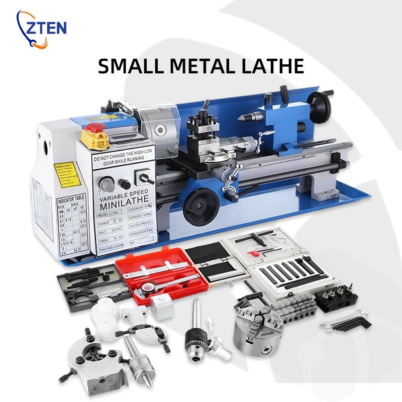 0-2500 RPM CJ0618 Mini Metal Lathe Machine Variable Speed Bench Top Benchtop Mini Lathe Multi-functional Metal Precision Machine