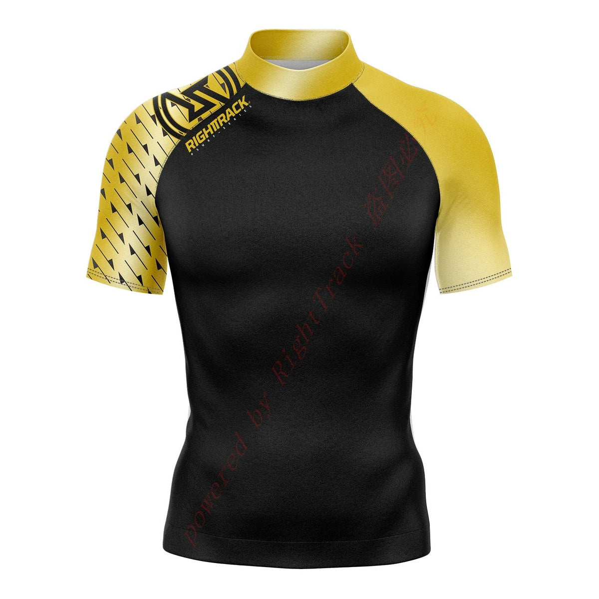 Hot Men's Short Sleeve Surfing Shirt Nautical Diary Lycra Rashguard RIGHTTRACK For Surf Sportswear Beach Swimwear UPF50+ Clothes