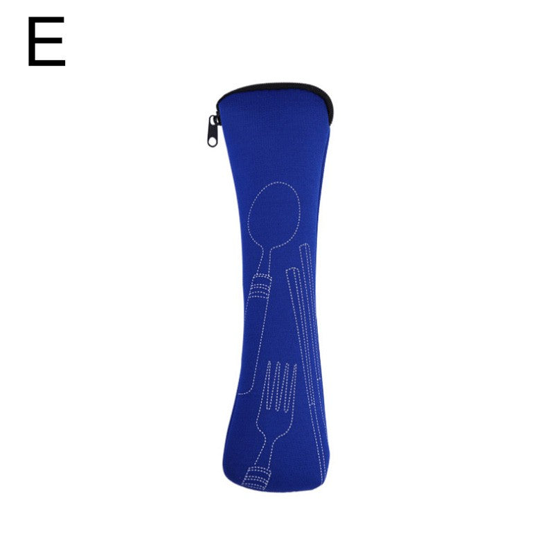 Tableware Bag Box Cutlery Storage Bag Portable Travel Fork Spoon Knife Dinnerware Packaging Pouch Storage Case with Zipper