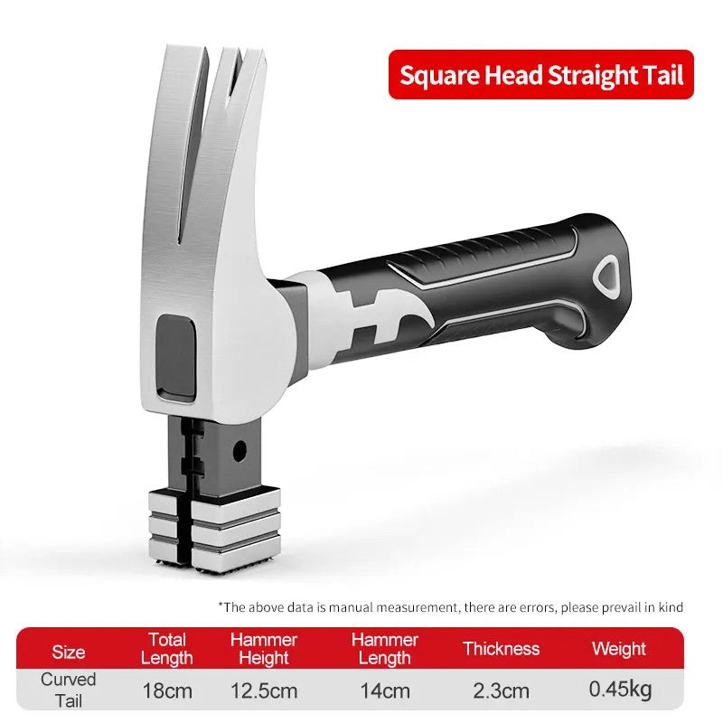 Mini Claw Hammer with Magnetic Nail Holder - Durable, Non-Slip, Shockproof, Ideal for Carpentry, DIY & More