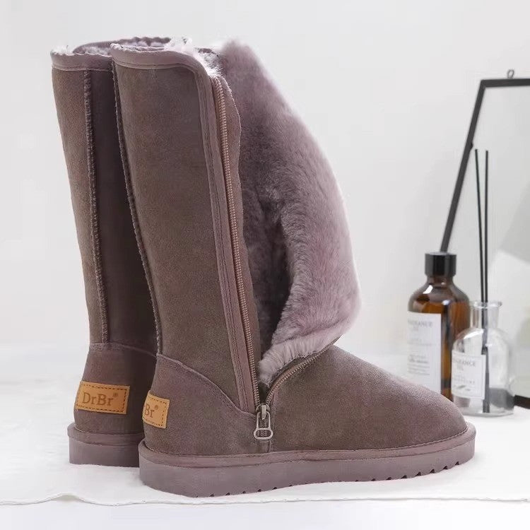 Women Classic Ladies Girls Winter Snow Boots 2024 Waterproof Warm Genuine Leather Fur Australia Plus Velvet Knee High Winter