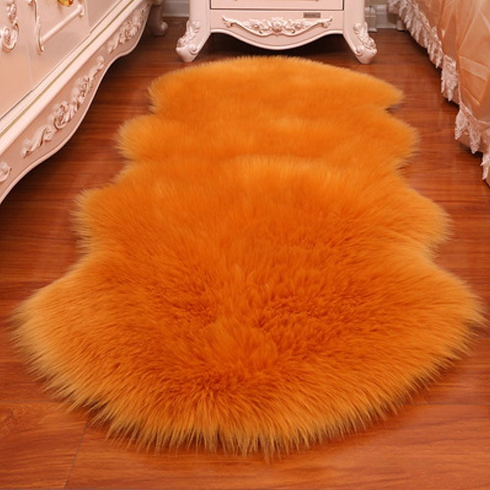 Washable Fluffy Shaggy Long Hair Carpet Floor Protection Non Slip Soft Rugs Faux Fur Bedroom Mats Sheepskin Rug