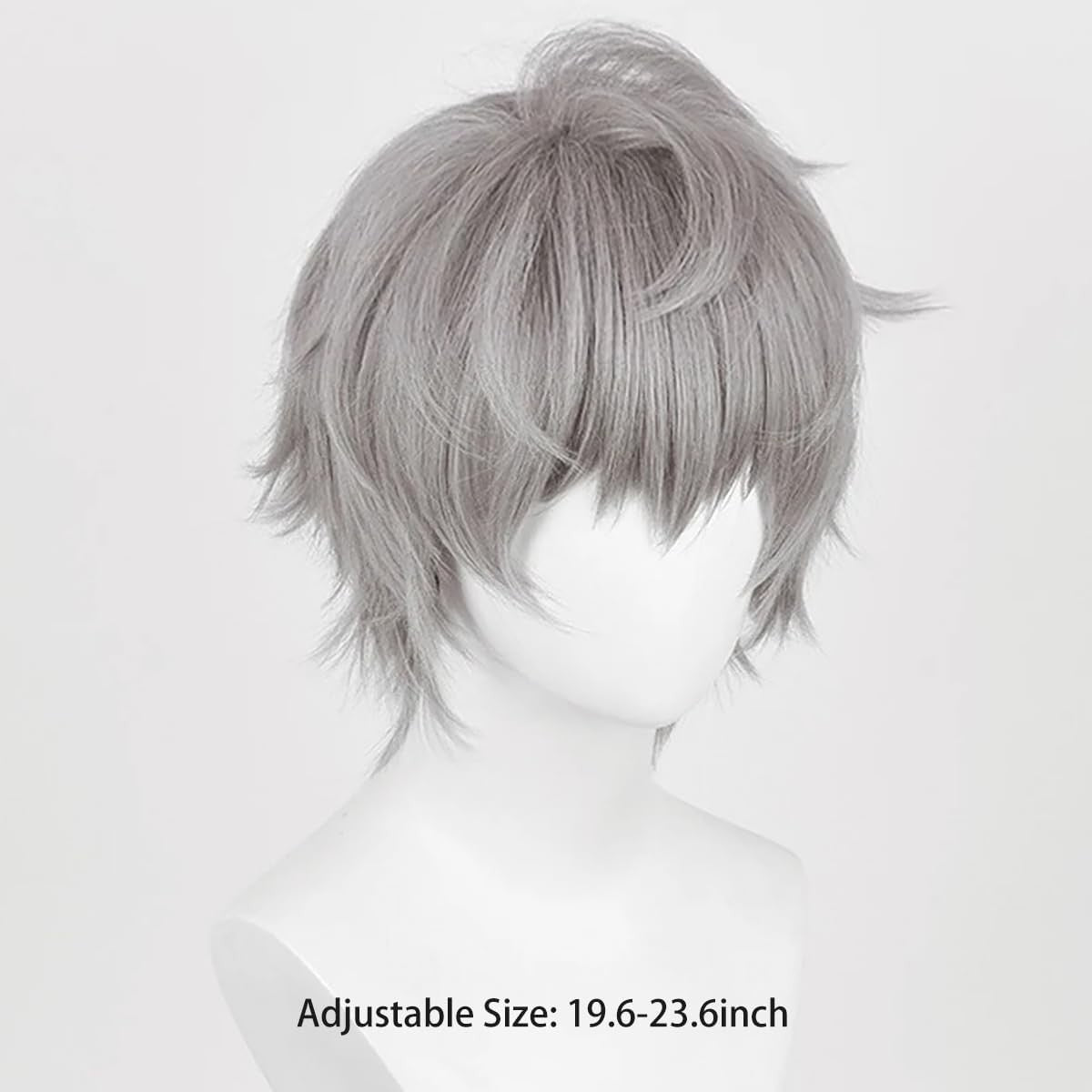 Unisex Short Blonde Wig for Cosplay Costumes Synthetic Fiber Wig with Bangs Halloween Party Anime Wig