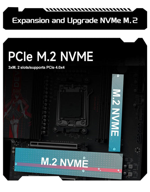 AM5 Motherboard DDR5 96GB GAMING AMD B650 Chipset WiFi 6 PCIe 4.0 3x M.2 USB 3.2 Type-C 9000MHz for AMD Ryzen 7 9700X, Mirco ATX