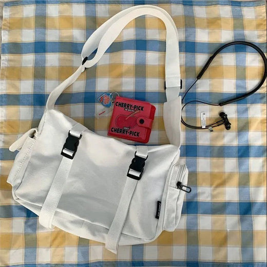 Canvas Crossbody Bags for Women Youth Men Fashion Casual Large Capacity Handbags Shoulder Bags Solid Color Ladies Messenger Bag