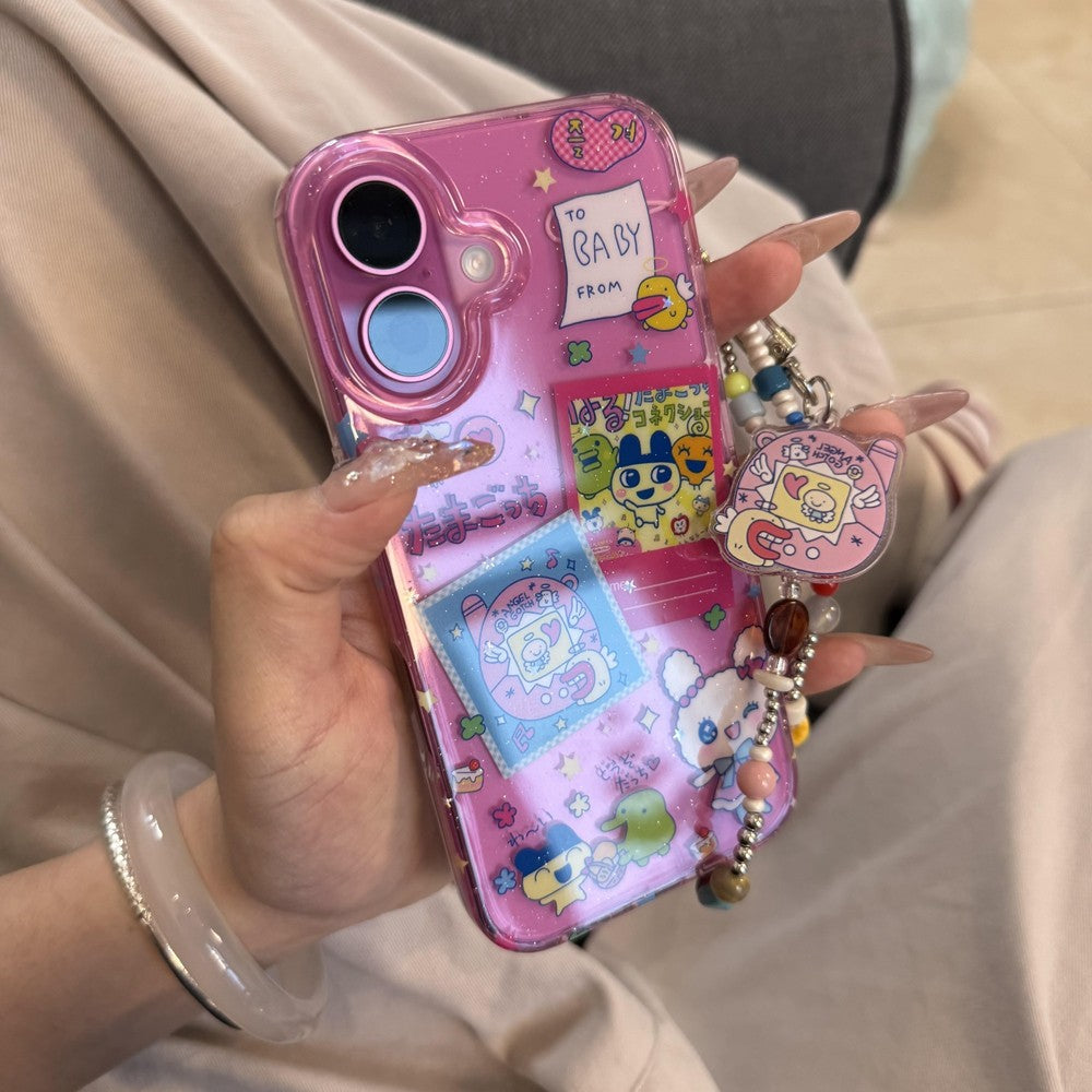 Ins Japan Lovely Anime Cute Cartoon Glitter Phone Case For iPhone 16 15 14 13 12 11 Pro MAX XR XS MAX 7 8 Plus Y2K Kawaii Cover