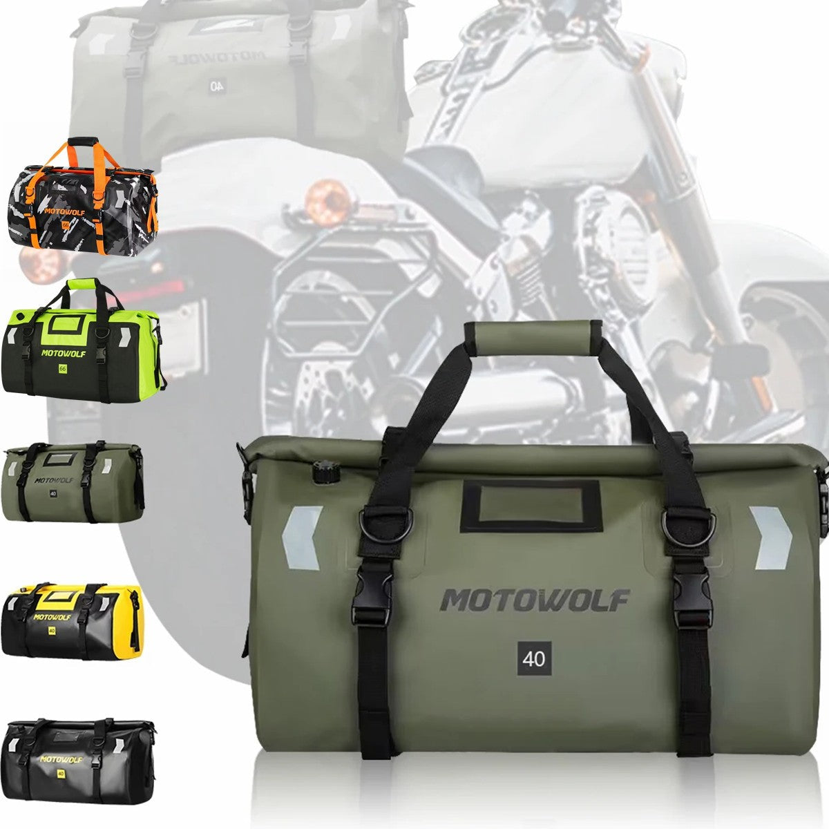 Universal Motorcycle Waterproof Tail Bags Back Seat Bags Cycling Camping Travel Bag Motorbike Scooter Sport Luggage Pack 66L 40L