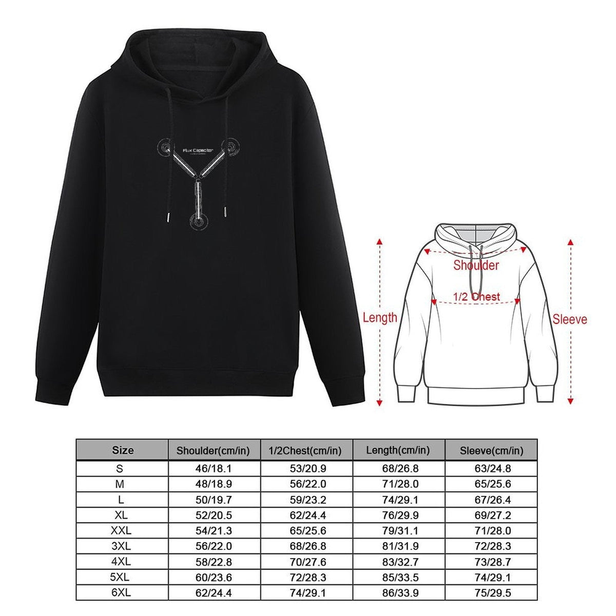 Flux Capacitor (White) Hoodie men's sweat-shirt set aesthetic clothing autumn jacket men men's autumn clothes graphic hoodies