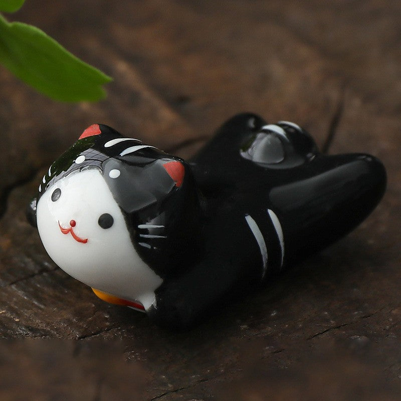 Ceramic Cat Shape Chopsticks Rack Kitchen Tableware Holder Stand Spoon Fork Pillow Storage Rack