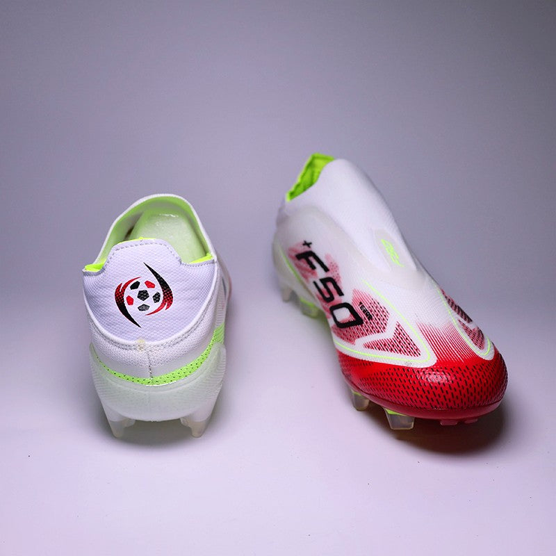 SLIP-ON Mens Soccer Shoes Non-Slip Turf Soccer Cleats for Youth Without-Lace TF/FG Training Football Boots Chuteira Campo 35-45