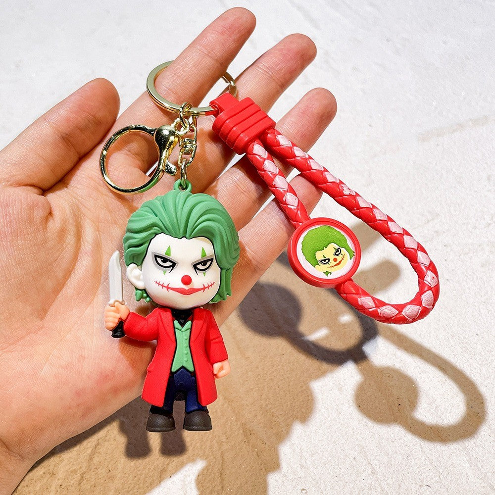 Anime Harley Quinn cartoon Marvel Batman Joker image doll bag keychain cute pendant Wonder Woman car accessories keychain